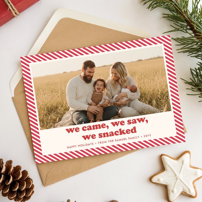 Candy Cane Stipe Funny Family Christmas Photo Holiday Card (Creator Uploaded)