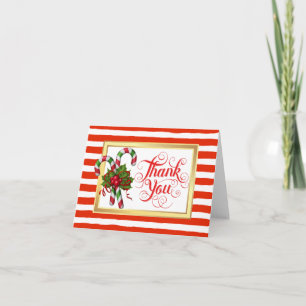 Candy Cane Stripe Christmas Thank You Card