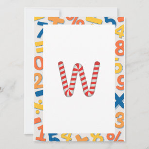 Candy Cane Stripe Flashcard W