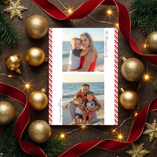 Candy Cane Stripe- Flat Photo Holiday Card