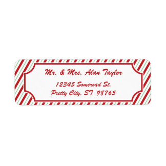 Candy Cane Stripe | Holiday Return Address Label