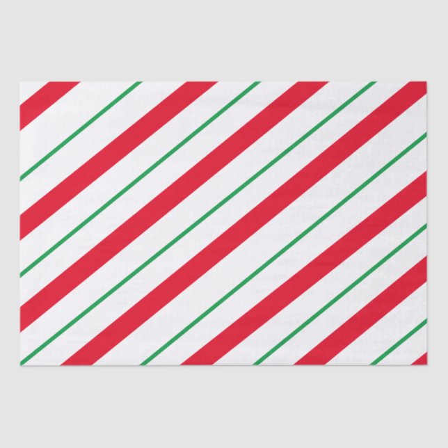 Candy Cane Stripe Holiday Tissue Paper (Front)