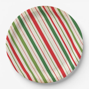 Candy Cane Stripe Paper Plate