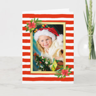Candy Cane Stripe Photo Christmas Card