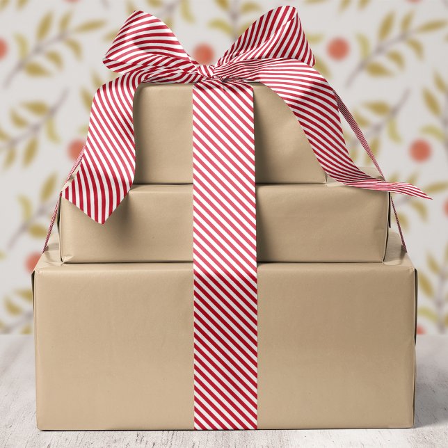 Candy Cane Stripe Red and White Christmas  Satin Ribbon (Creator Uploaded)