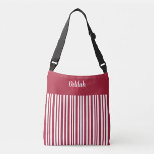 Candy Cane Stripe with Red Color Block Crossbody Bag