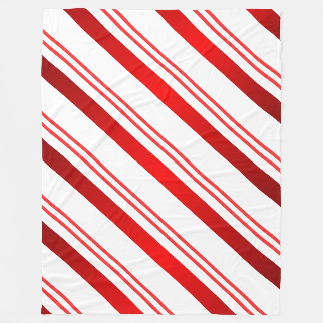 Candy Cane Striped Fleece Blanket (Front)