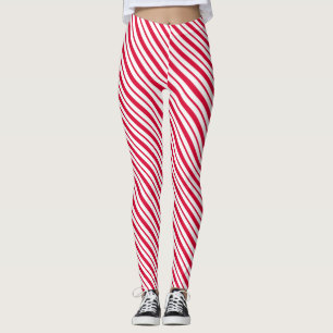 Candy Cane Striped Leggings
