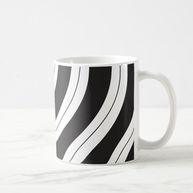 Candy Cane Stripes Black and White Coffee Mug (Right)