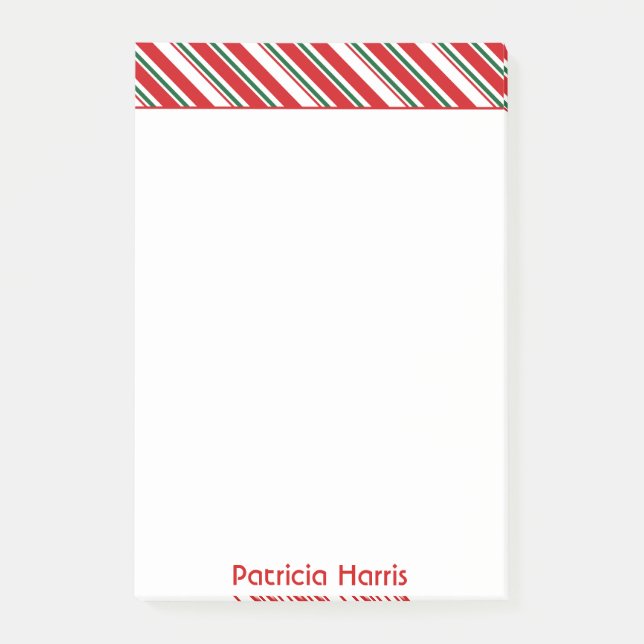 Candy Cane Stripes | Christmas Post-it Notes (Front)
