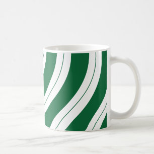 Candy Cane Stripes Festive Green Christmas Coffee Mug