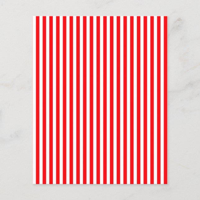 Candy Cane Stripes in Christmas Red and Snow White Flyer (Front)