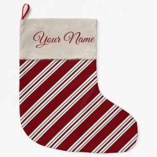 Candy Cane Stripes Large Christmas Stocking