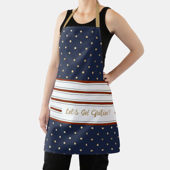 Candy Cane Stripes & Polka Dot Apron (Insitu)