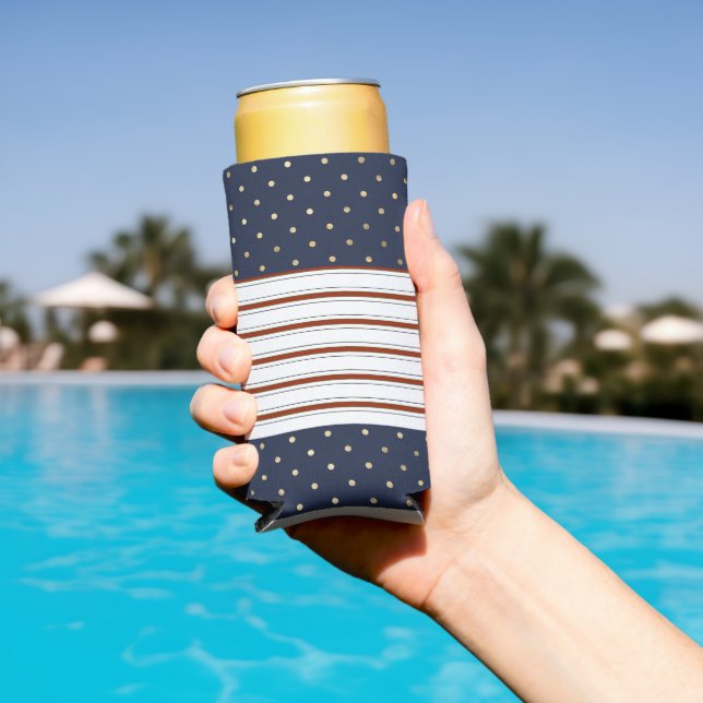 Candy Cane Stripes & Polka Dots Seltzer Can Cooler (In Situ Pool)