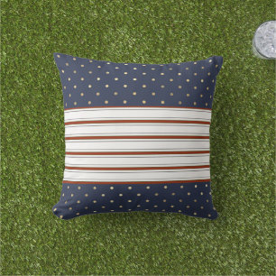 Candy Cane Stripes & Polka Dots Throw Pillow