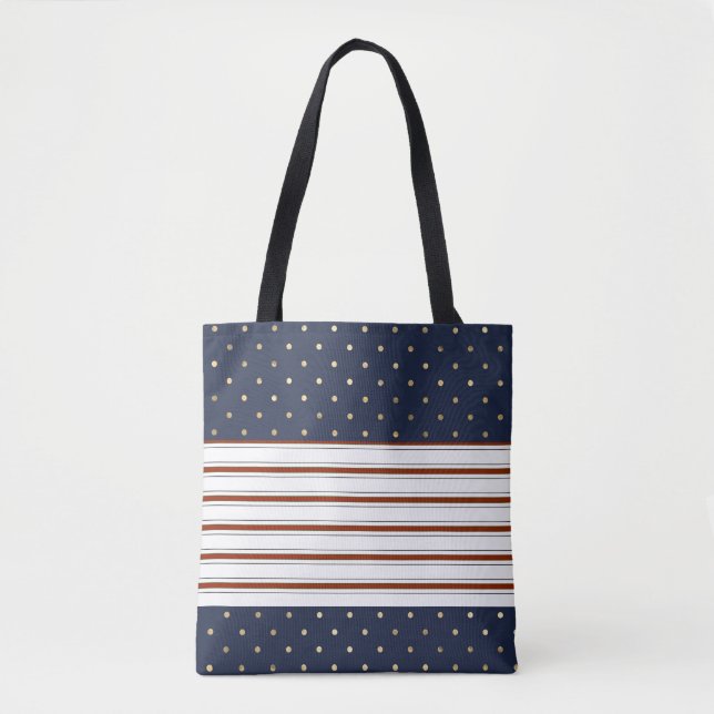 Candy Cane Stripes & Polka Dots Tote (Front)