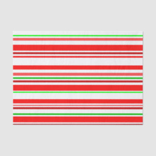 Candy Cane Stripes Red Green Festive Stripes Tissue Paper