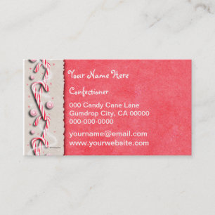 Candy Cane Stripes Red White Business Card