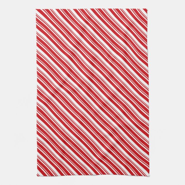Candy Cane Stripes Tea Towel (Vertical)