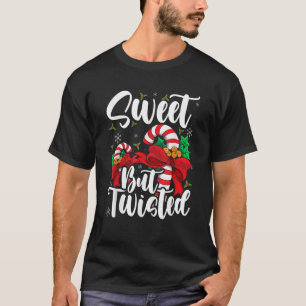 Candy Cane Sweet But Twisted Christmas Stocking St T-Shirt