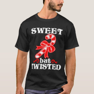 Candy Cane Sweet But Twisted Funny Christmas Short T-Shirt