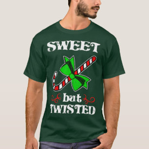 Candy Cane Sweet But Twisted Funny Christmas T-Shirt