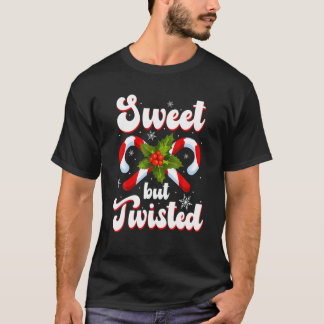 Candy Cane Sweet But Twisted Funny Christmas T-Shirt
