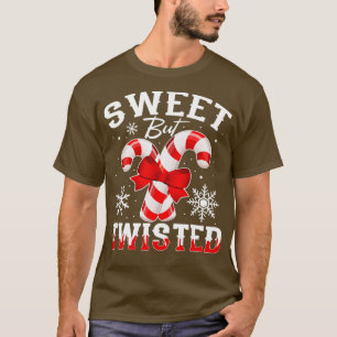 Candy Cane Sweet But Twisted Funny Merry Christmas T-Shirt