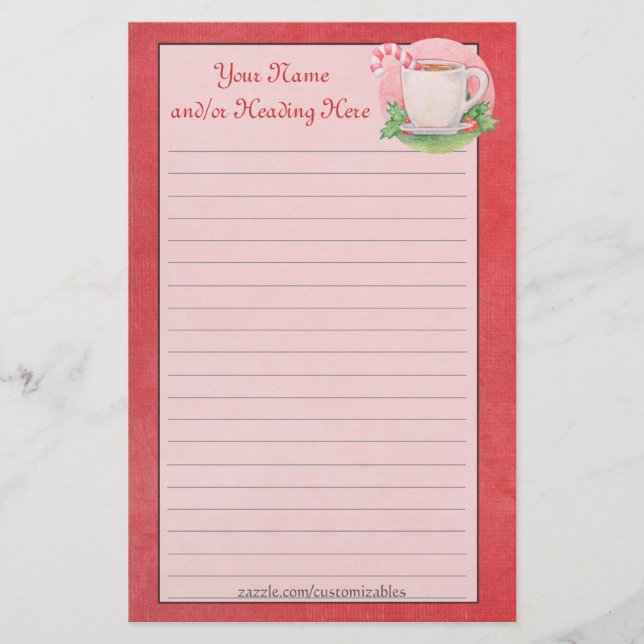Candy Cane Tea Stationery (Front)