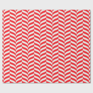 Candy Cane Twist Geometric Retro Chevron Pattern Wrapping Paper