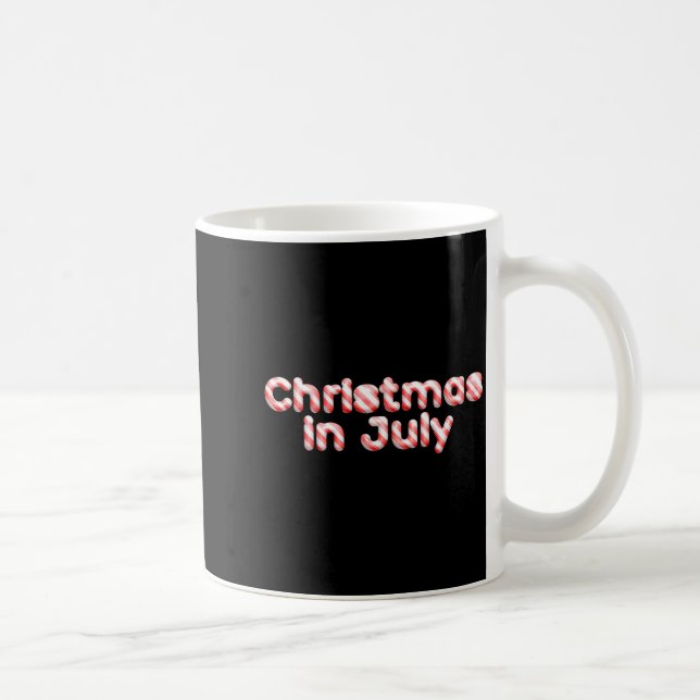 Candy Cane Tygraphy Christmas In July T Shirt  Coffee Mug (Right)