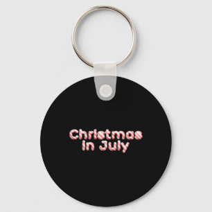 Candy Cane Tygraphy Christmas In July T Shirt Key Ring