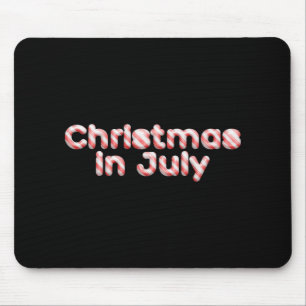 Candy Cane Tygraphy Christmas In July T Shirt  Mouse Mat
