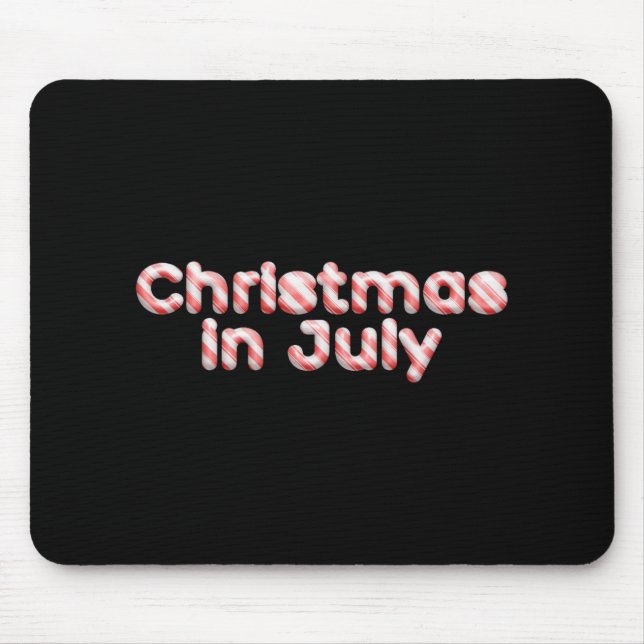 Candy Cane Tygraphy Christmas In July T Shirt  Mouse Mat (Front)