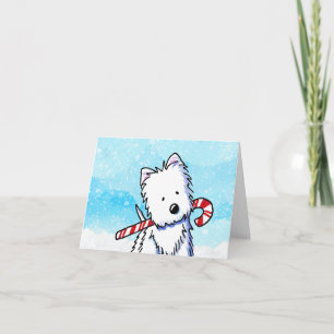 Candy Cane Westie Christmas Card