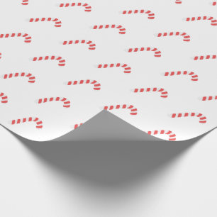 Candy Cane White Cute Simple Christmas Holiday Wrapping Paper