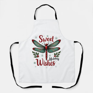 Candy Cane Wings Dragonfly Apron