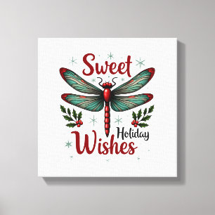Candy Cane Wings Dragonfly Canvas Print