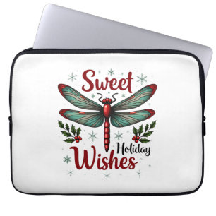 Candy Cane Wings Dragonfly Laptop Sleeve