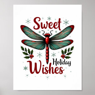 Candy Cane Wings Dragonfly Poster