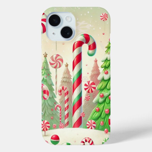 Candy Cane Winter Peppermint Forest Christmas  Case-Mate iPhone Case (Back)