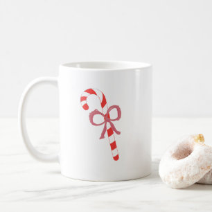 Candy Cane with Bow Coffee Mug