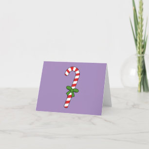 Candy Cane with Green Ribbon Holiday Card