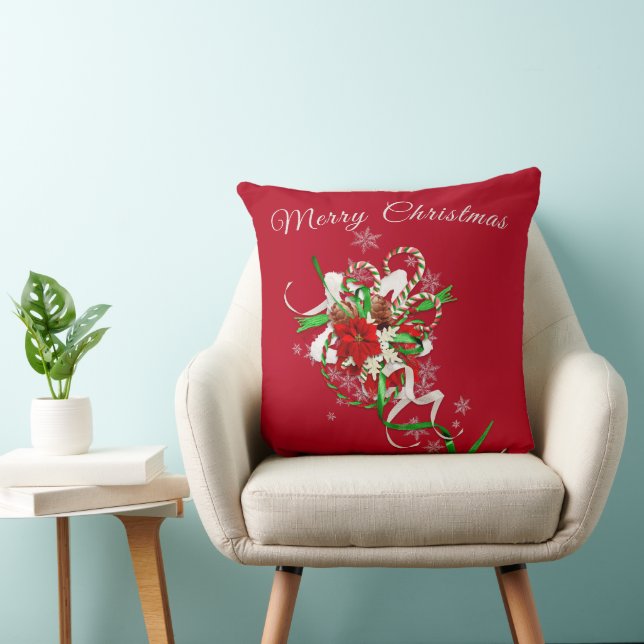 Candy Cane with Red Personalised Cushion (Chair)