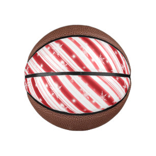 Candy cane with Stars and Snowflakes Mini Basketball