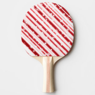 Candy cane with Stars and Snowflakes Ping Pong Paddle
