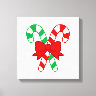 Candy Cane Wrapped Canvas