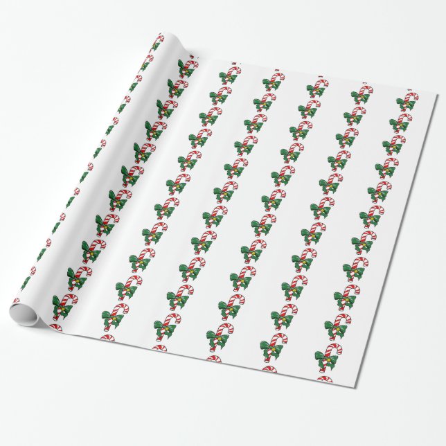 Candy Cane Wrapping Paper (Unrolled)