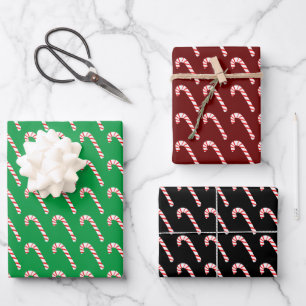 Candy Cane Wrapping Paper Sheet